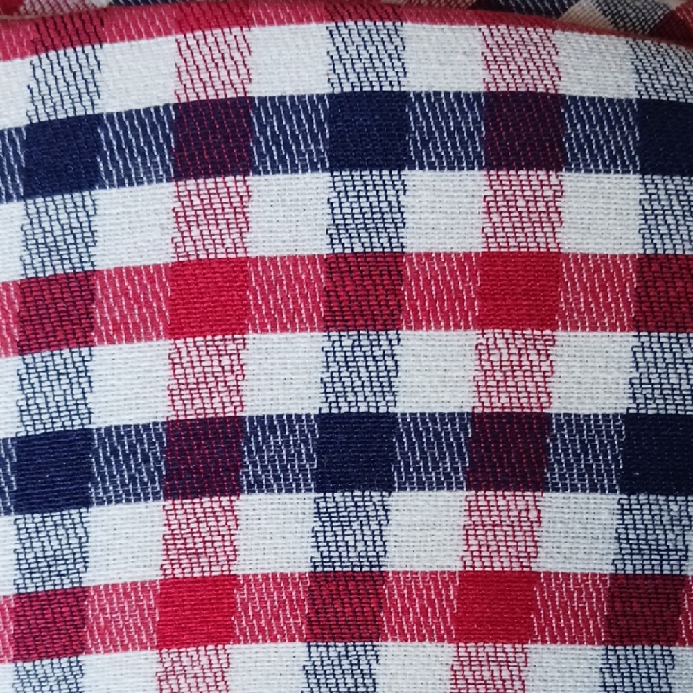 Cracker Barrel Gingham Rocker Cushion Set - Red, White, Blue - Picture 4 of 8